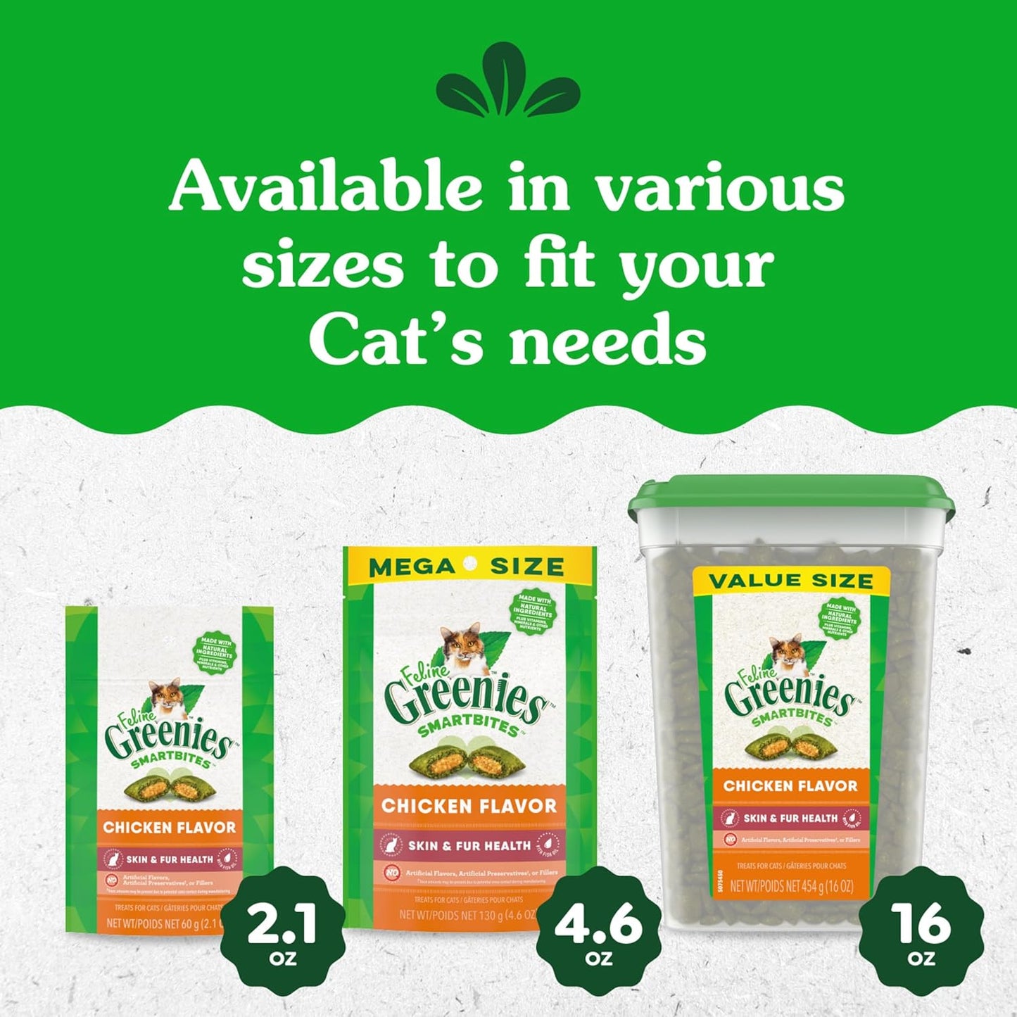 Feline SMARTBITES Healthy Skin and Fur, Chicken and Salmon Flavors, All Bag Sizes