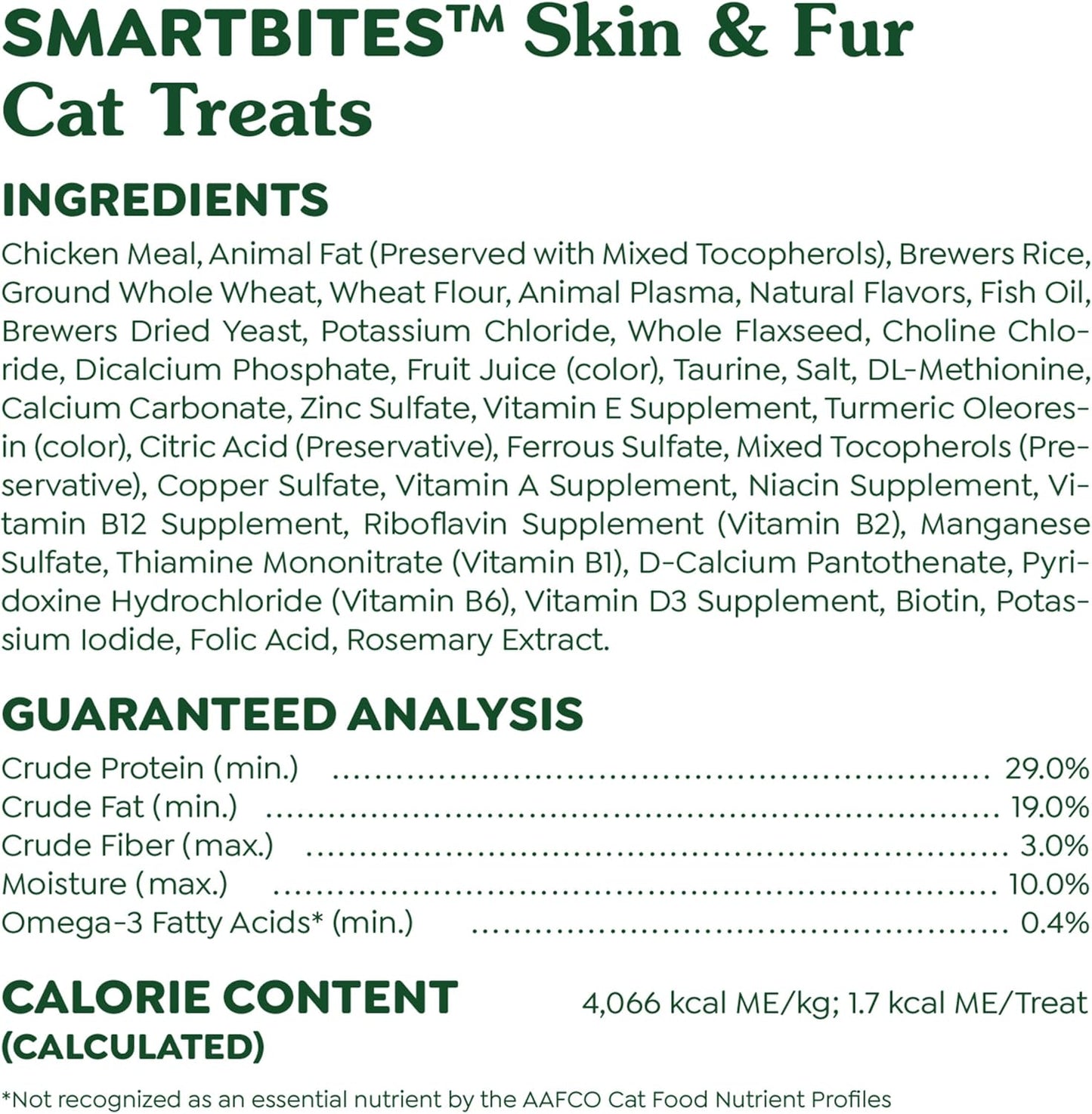 Feline SMARTBITES Healthy Skin and Fur, Chicken and Salmon Flavors, All Bag Sizes